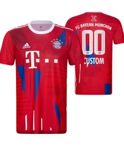 Custom Bayern Munich Red 10th Anniversary Champion Jersey