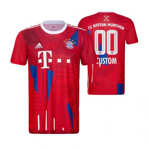 Custom Bayern Munich Red 10th Anniversary Champion Jersey