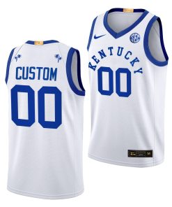 Custom 2022 Big Blue Bahamas Kentucky Wildcats White Basketball Jersey