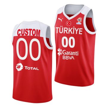 Custom 2022 Fiba Basketball World Cup Turkey Away Red Jersey