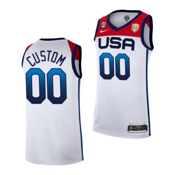 Custom 2022 Fiba WoBasketball World Cup Usa White Jersey
