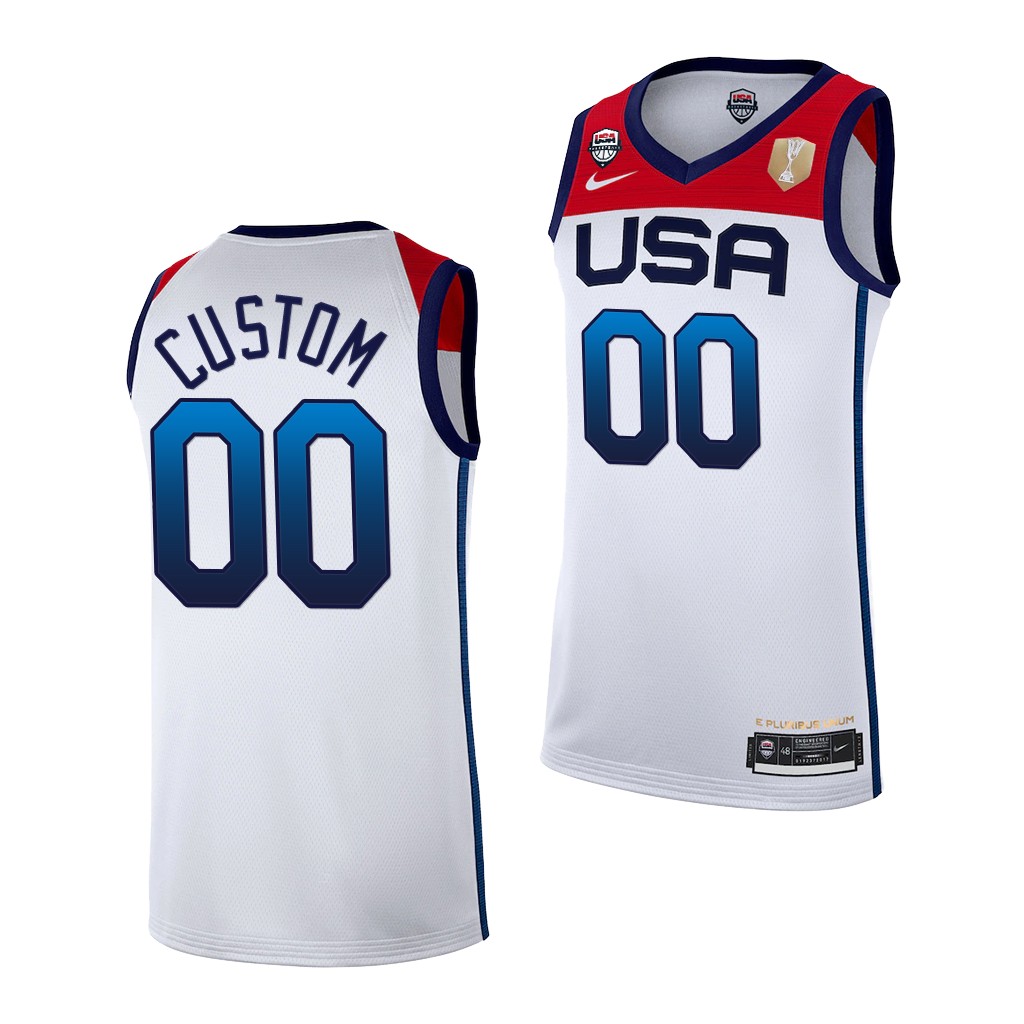 Customize Name Number 2022 Fiba WoBasketball World Cup Usa White Jersey ...