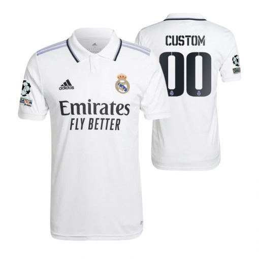 Custom Real Madrid 2022 UCL Champions 14 Home Jersey White