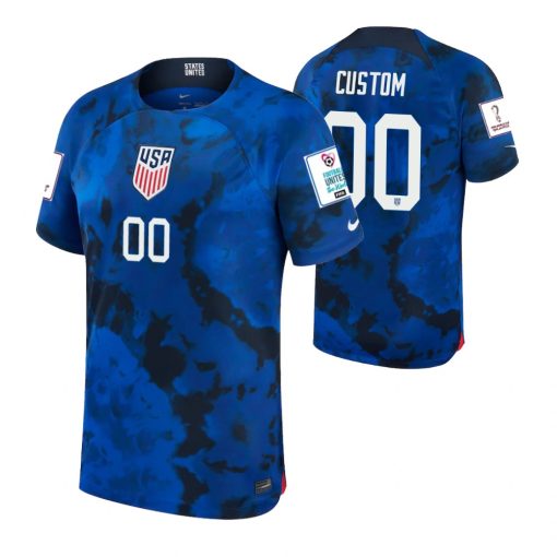 Custom USMNT National Team 2022 World Cup Blue Away Jersey