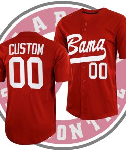 Custom Alabama Crimson Tide College Baseball Full-Button Crimson Jersey