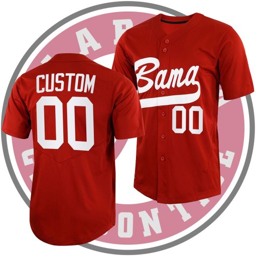 Custom Alabama Crimson Tide College Baseball Full-Button Crimson Jersey