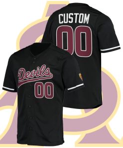 Custom Arizona State Sun Devils #00 Custom College Baseball Black Jersey