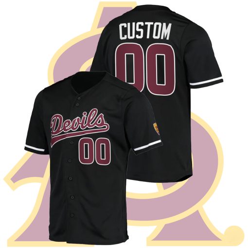 Custom Arizona State Sun Devils #00 Custom College Baseball Black Jersey