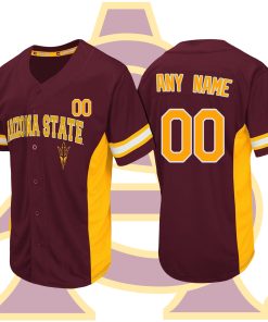 Custom Arizona State Sun Devils Cardinal Strike Zone College Baseball Custom Jersey