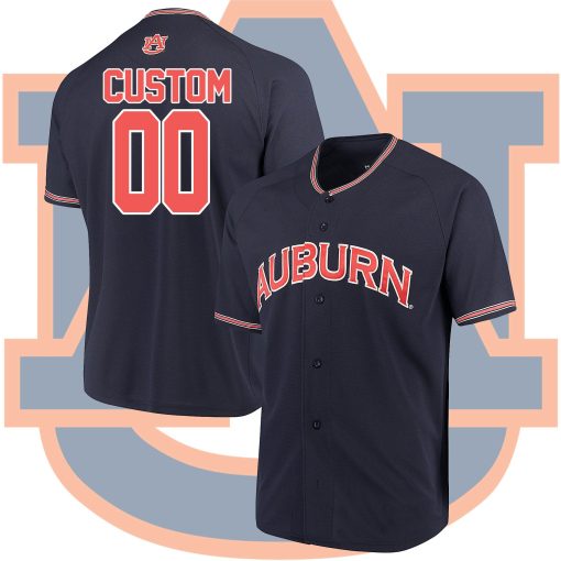 Custom Auburn Tigers Performance College Baseball Jersey - Navy