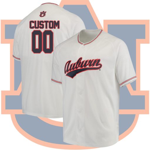 Custom Auburn Tigers Performance College Baseball Jersey - White