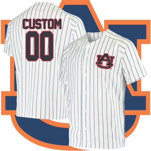 Custom Auburn Tigers Performance College Baseball Jersey - White Stripe