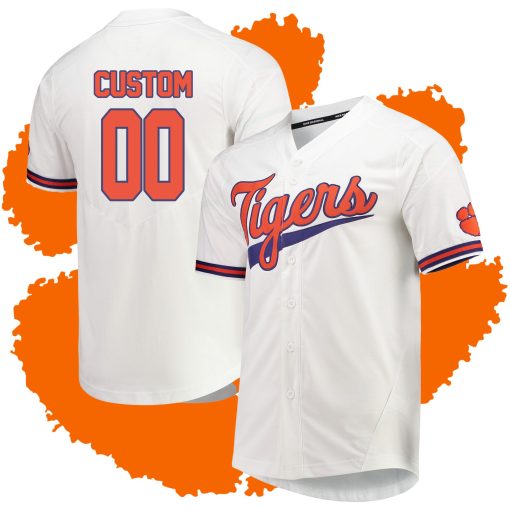 Custom Clemson Tigers White Vapor Untouchable Elite Jersey College Baseball