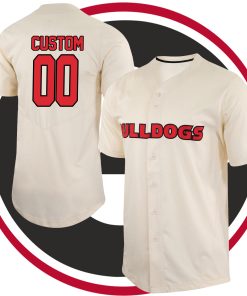 Custom Georgia Bulldogs College Baseball Full Button Jersey - Natural