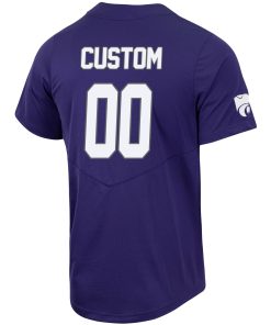 Custom Kansas State Wildcats White Jersey College Baseball Button Up