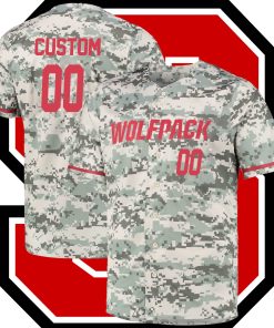 Custom NC State Wolfpack Camo College Baseball Jersey