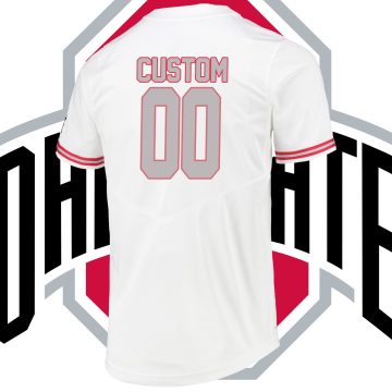 Custom Ohio State Buckeyes College Baseball Jersey - White Custom Ohio State Buckeyes College Baseball Jersey - White