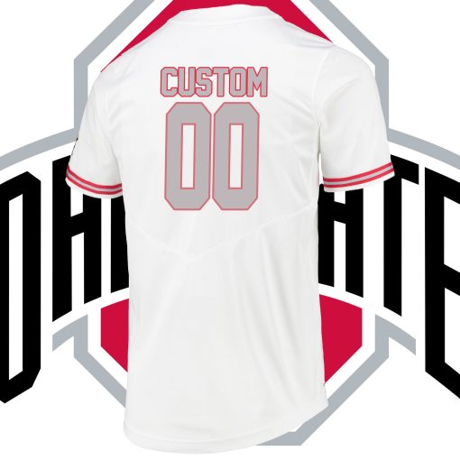 Custom Ohio State Buckeyes College Baseball Jersey - White