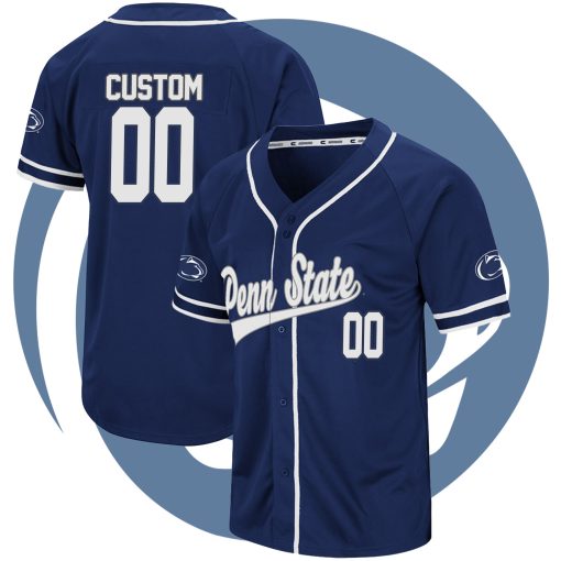 Custom Penn State Nittany Lions Colosseum Turf 'n' Turf Baseball Jersey - Navy