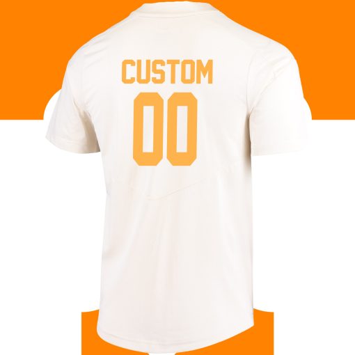 Custom Tennessee Volunteers Full-Button Baseball Jersey - Cream