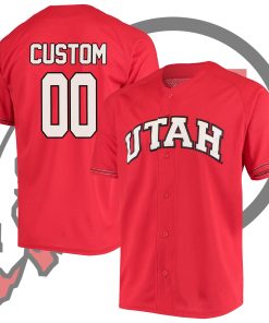 Custom Utah Utes College Baseball Jersey Full Button - Red
