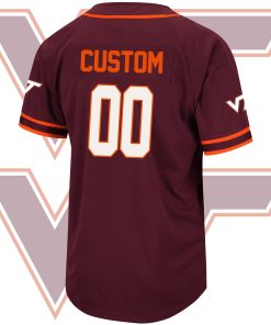 Custom Virginia Tech Hokies Colosseum Turf 'n' Turf Baseball Jersey - Maroon Custom Virginia Tech Hokies Colosseum Turf 'n' Turf Baseball Jersey - Maroon