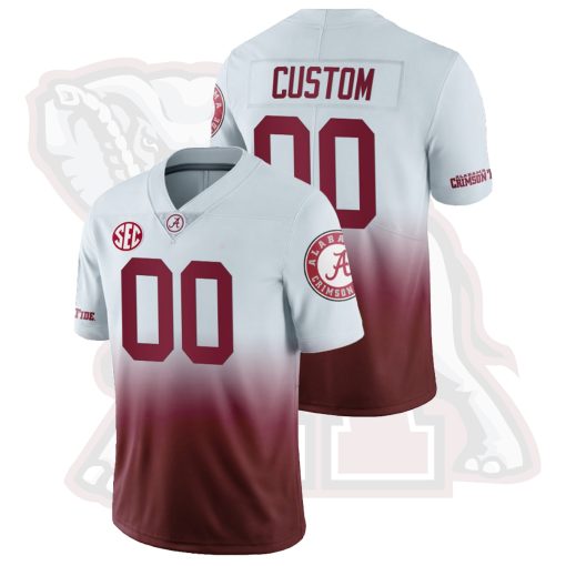 Custom Alabama Crimson Tide Gradient College Football Color Crash Jersey