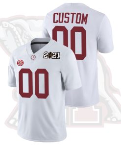Custom Alabama Crimson Tide White 3X CFP National Championship Winner Jersey