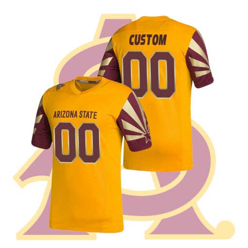 Custom Arizona State Sun Devils Gold Premier Strategy Jersey