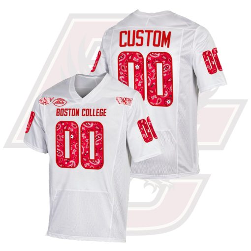 Custom Boston College Eagles White Red Bandana 911 Commemorative Jersey