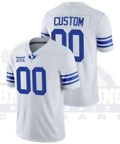 Custom BYU Cougars 2021-22 White College Football Big 12 Jersey