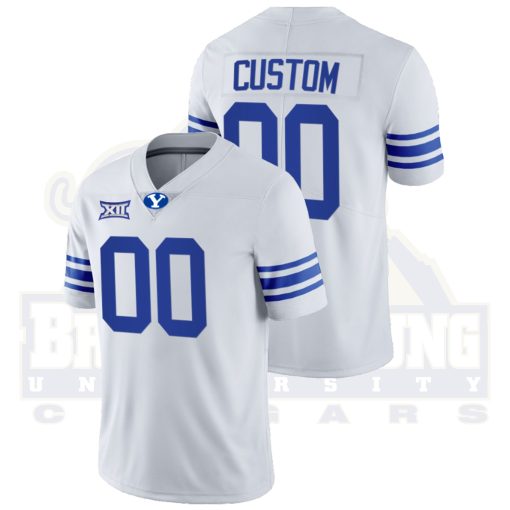 Custom BYU Cougars 2021-22 White College Football Big 12 Jersey