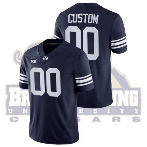 Custom BYU Cougars Navy College Football Big 12 Jersey