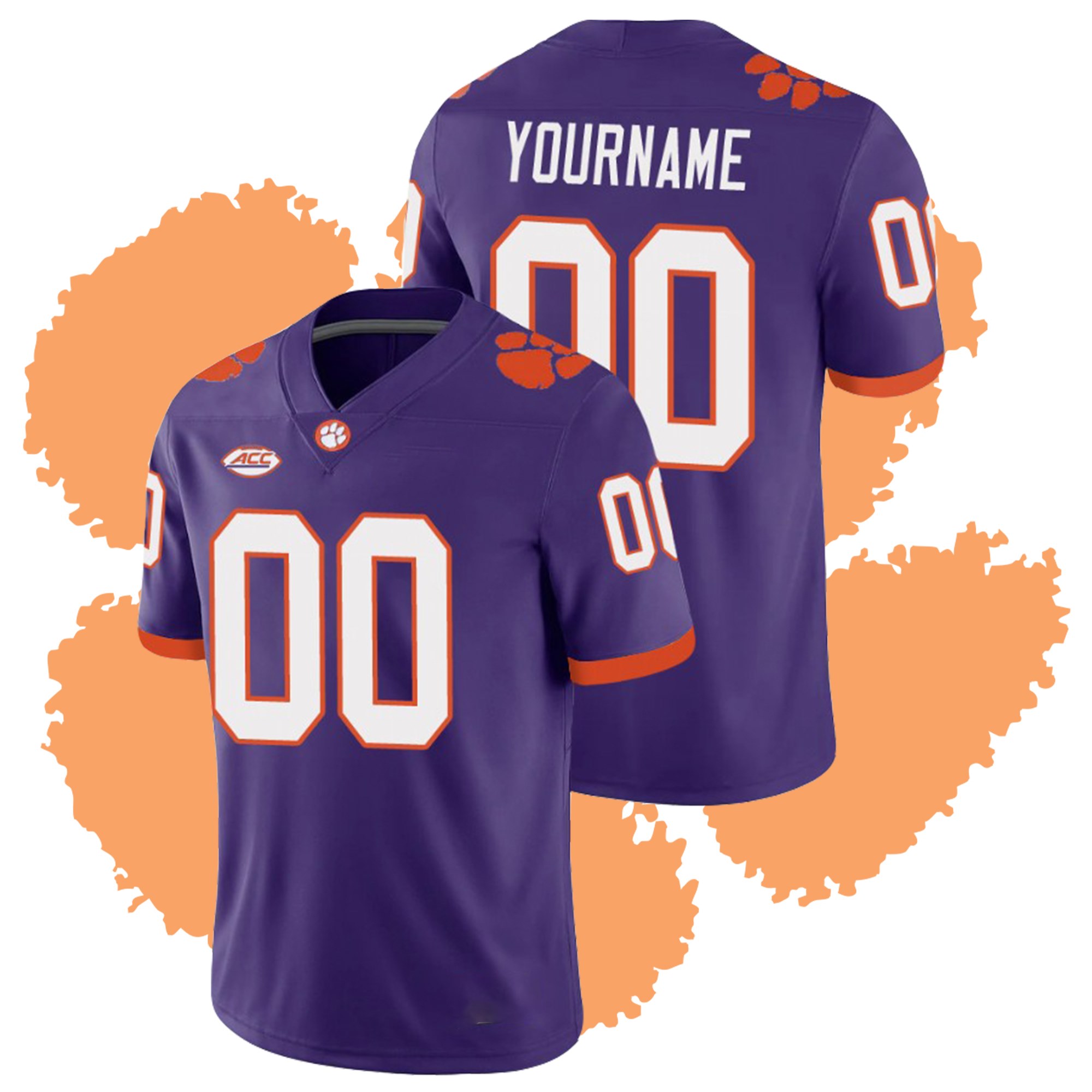 Custom Clemson Tigers Purple College Football Playoff Game Jersey Custom Clemson Tigers Purple College Football Playoff Game Jersey