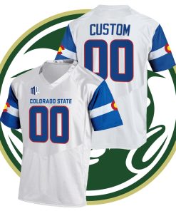 Custom Colorado State Rams College Football Jersey White State Pride