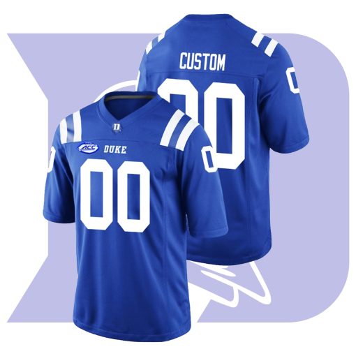 Custom Duke Blue Devils College Football Royal Independence Bowl Game Jersey