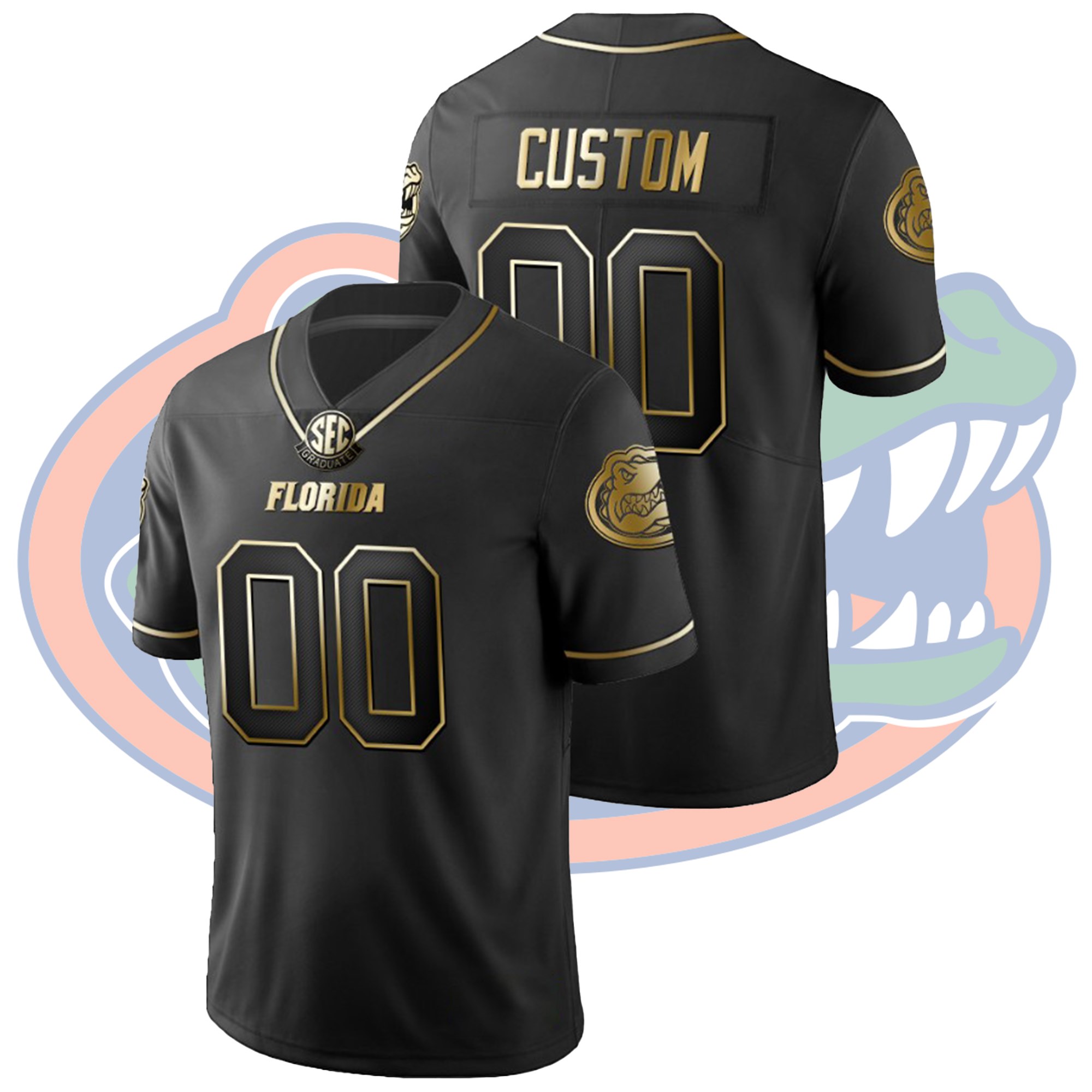 Custom Florida Gators Black College Football Golden Edition Limited Jersey Custom Florida Gators Black College Football Golden Edition Limited Jersey