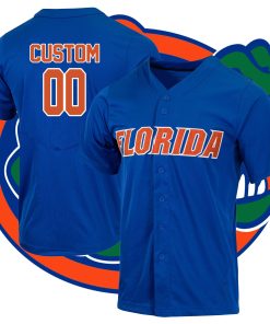 Custom Florida Gators Full-Button College Baseball Jersey - Royal