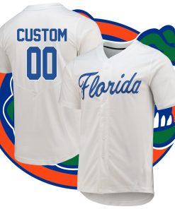 Custom Florida Gators Full-Button College Baseball Jersey - White
