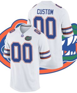 Custom Florida Gators White College Football Away Game Jersey