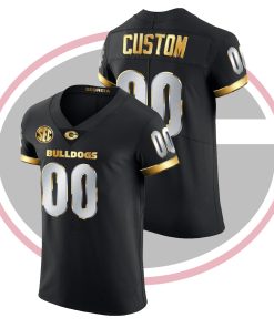Custom Georgia Bulldogs Black Golden Edition College Football Jersey