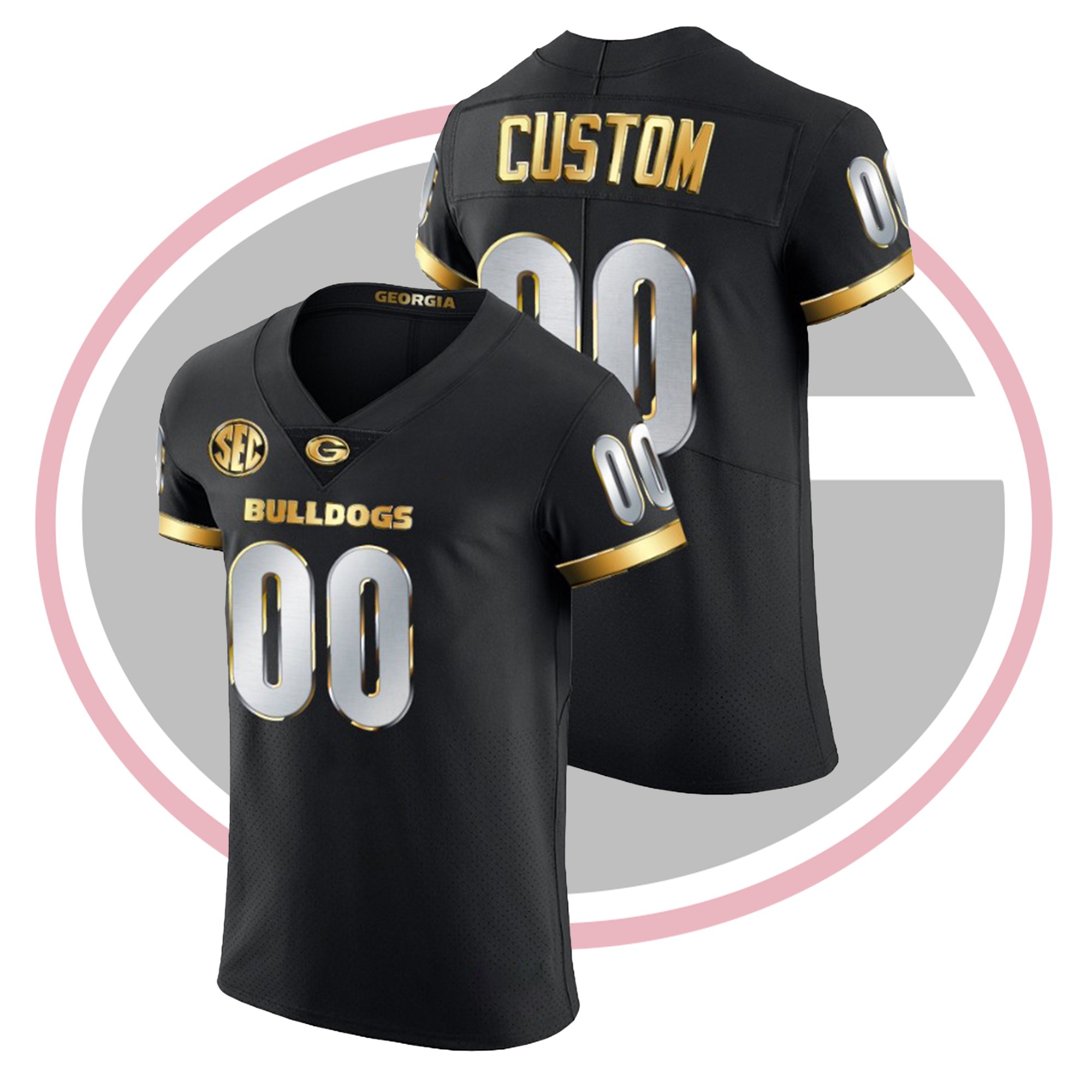 Custom Georgia Bulldogs Black Golden Edition College Football Jersey Custom Georgia Bulldogs Black Golden Edition College Football Jersey