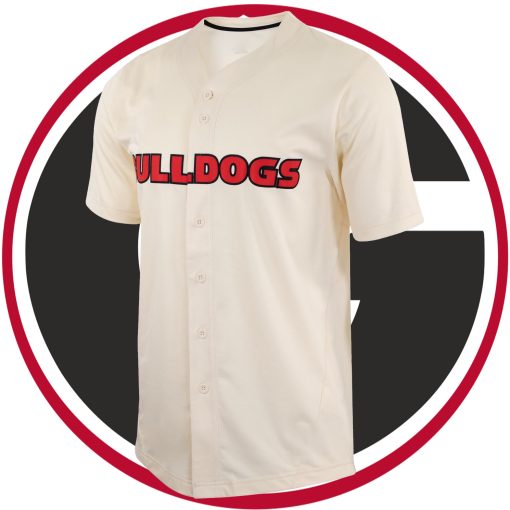 Custom Georgia Bulldogs College Baseball Full Button Jersey - Natural