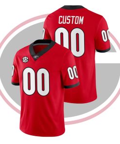 Custom Georgia Bulldogs Red College Football Home Game Jersey