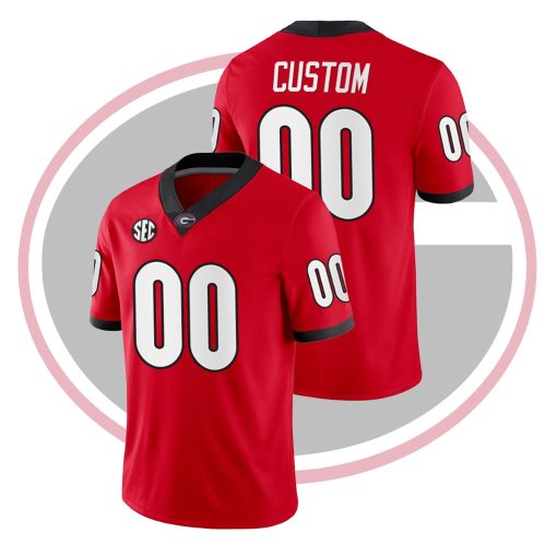 Custom Georgia Bulldogs Red College Football Home Game Jersey