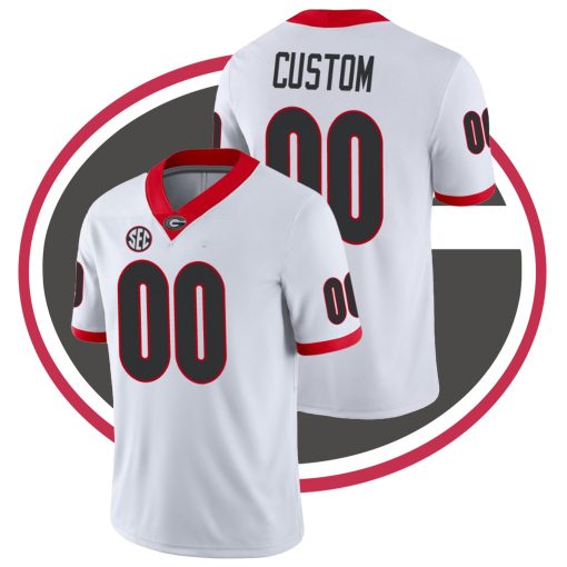 Custom Georgia Bulldogs White College Football Jersey