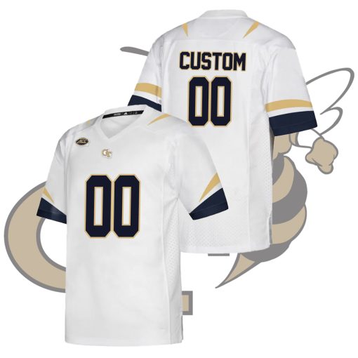 Custom Georgia Tech Yellow Jackets #1 White Premier College Football Jersey