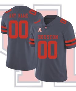 Custom Houston Cougars College Football Gray Jersey