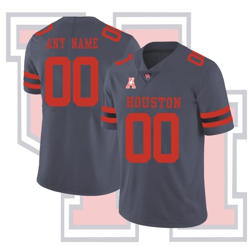 Custom Houston Cougars College Football Gray Jersey