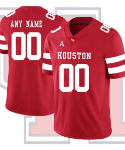 Custom Houston Cougars College Football Red Jersey